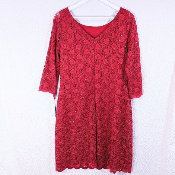 Calvin Klein Lace Sequin Cocktail Dress - Picture 4 of 9